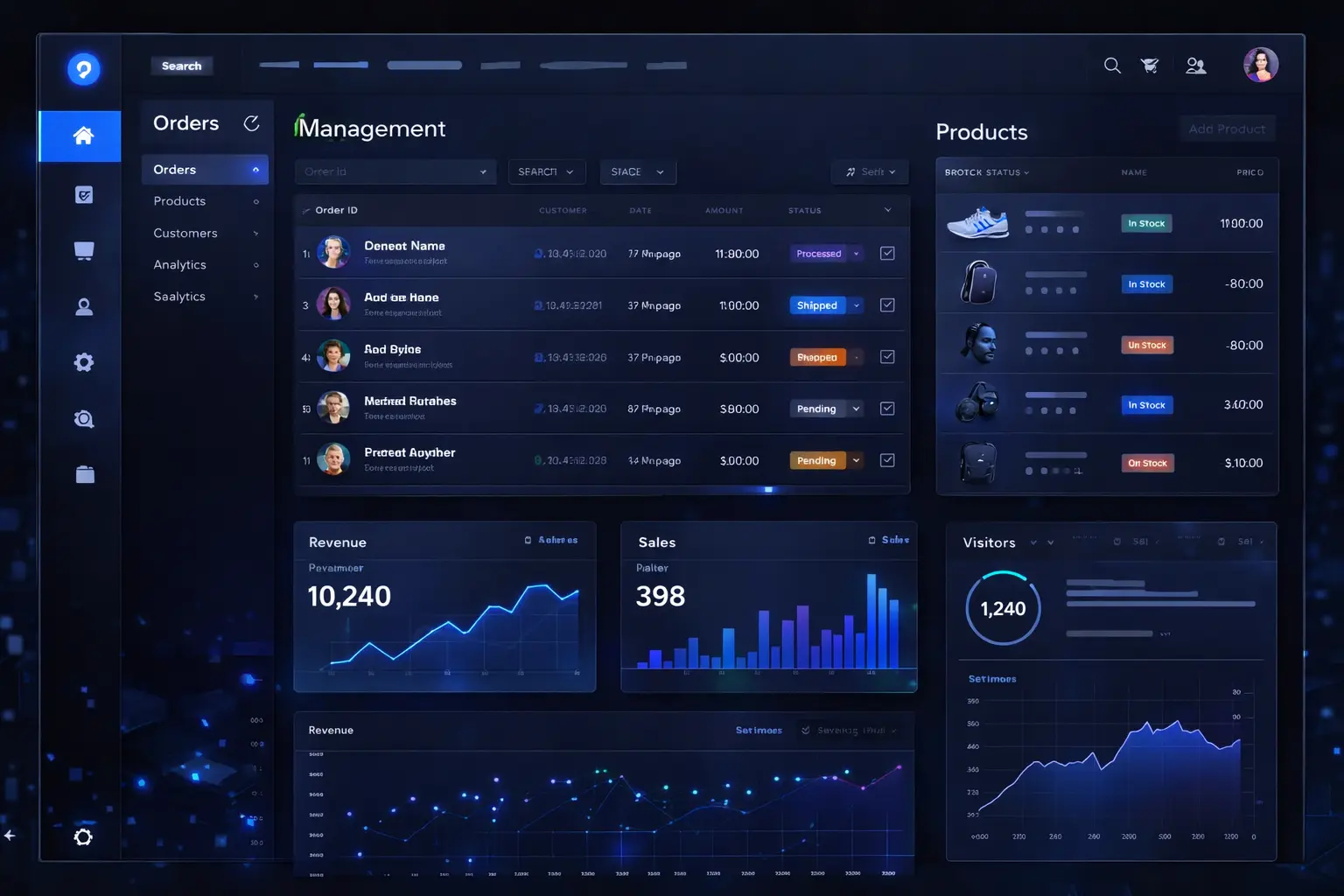 E-ticaret mağaza yönetimi, sipariş takibi ve optimizasyon görseli