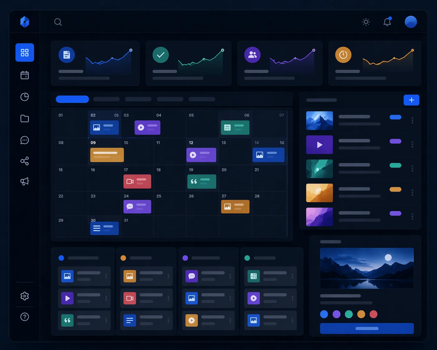 İçerik takvimi, içerik serileri ve planlama sistemi görseli