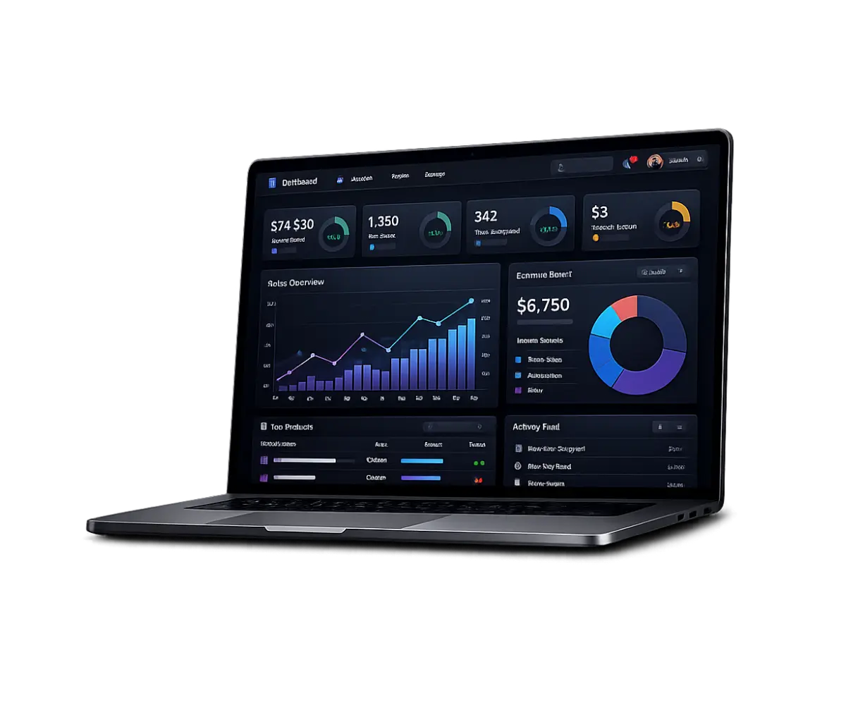 Kurumsal web tasarım hizmeti için profesyonel web sitesi arayüz örneği