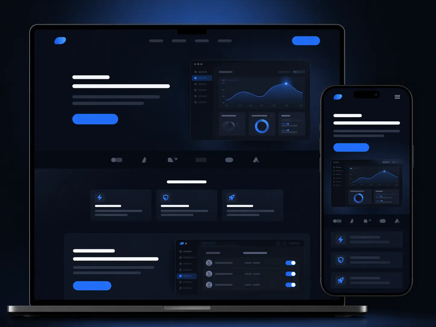 Satış sayfası tasarımı için modern landing page arayüzü