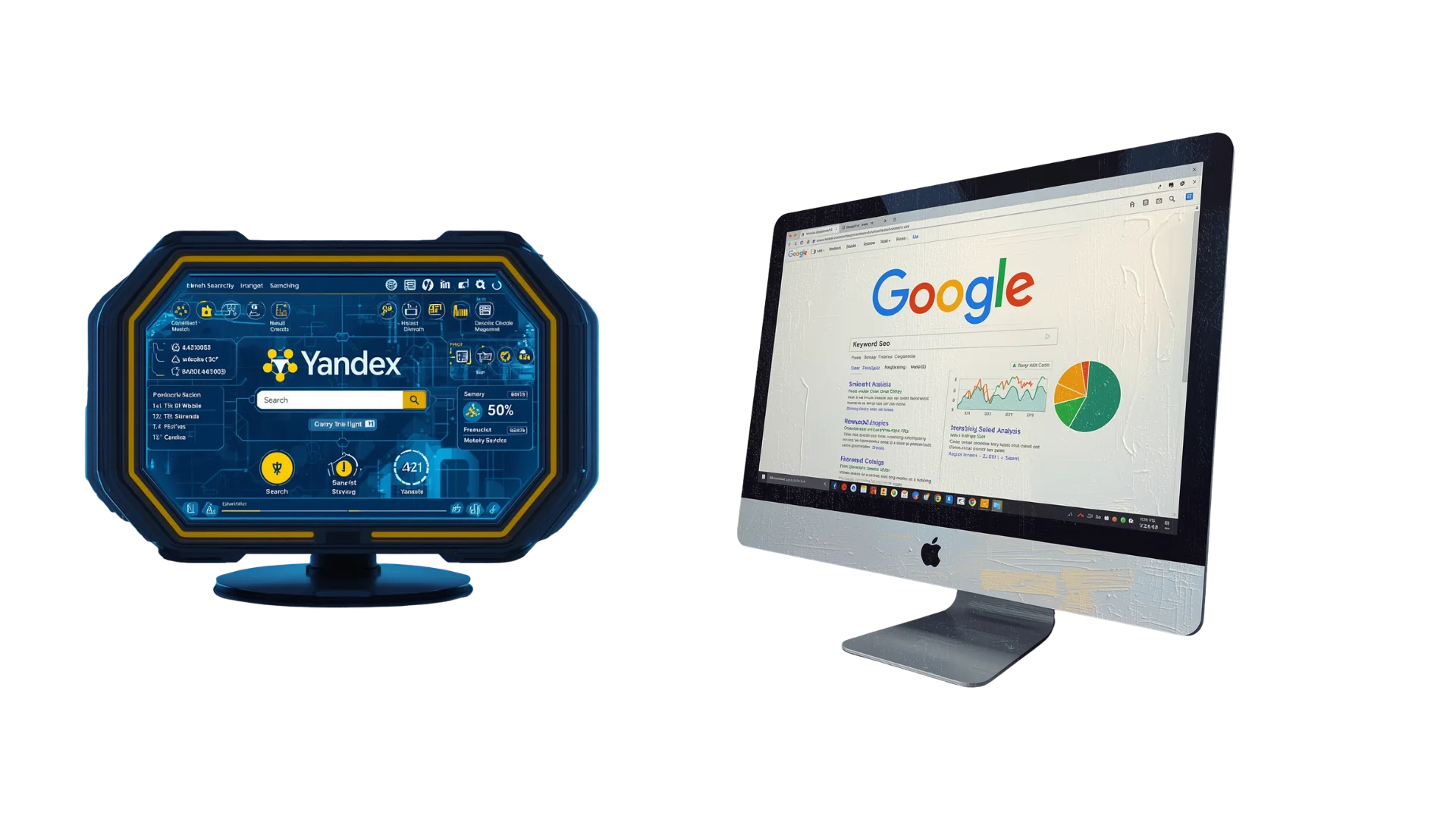 SEO danışmanlığı için modern organik büyüme, arama görünürlüğü ve SERP analizi görseli