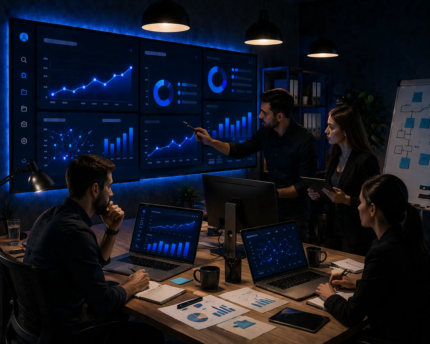 SEO danışmanlığı üzerinde çalışan ekip ve organik performans analizi görseli