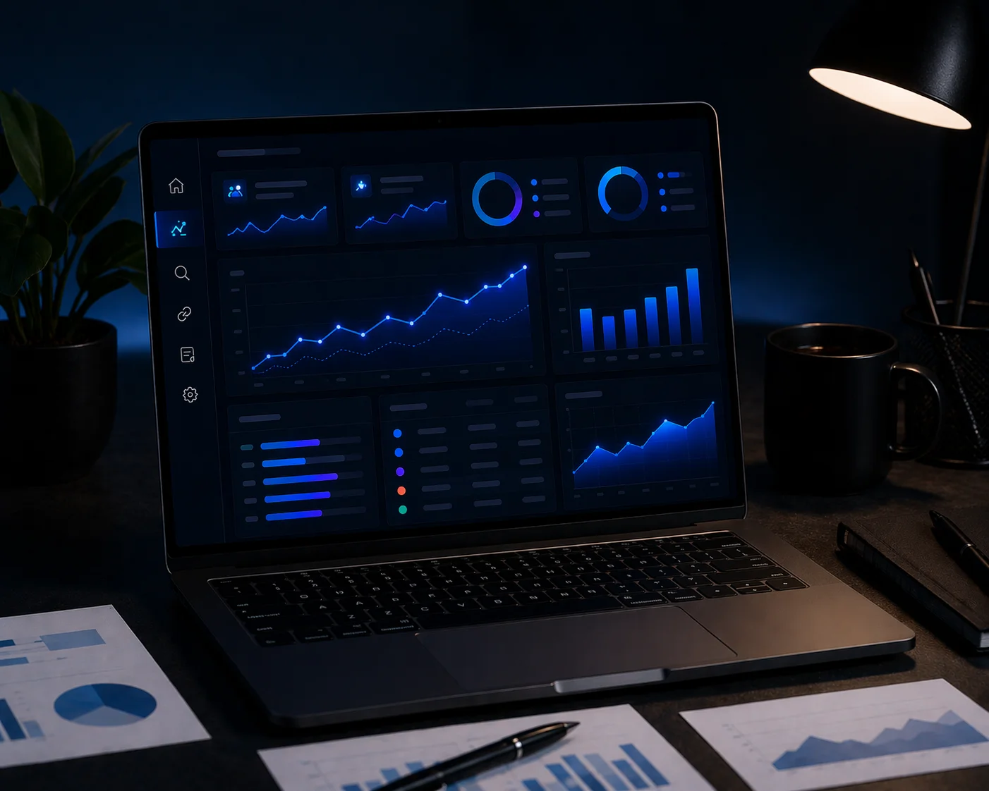 SEO raporlama, analiz, anahtar kelime takibi ve performans süreci görseli